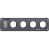 Blue Sea Water Resistant USB Accessory Panel - 15A Circuit Breaker, 4x Blank Apertures 4369