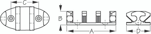Sea Dog Marine Nylon Zig Zag Cleat 3-1/2" (043540-1)