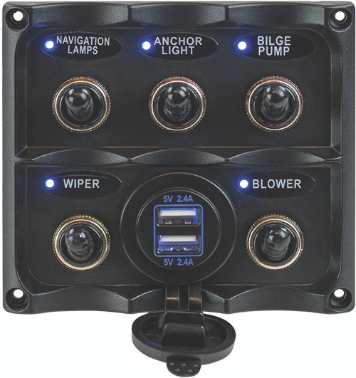 Sea Dog Marine Nylon Switch Panel 5 Toggles - Sea-Dog Line (424617-1)
