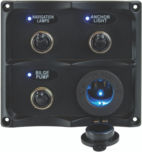 Sea Dog Marine Nylon Switch Panl Ip68 3 Toggles (424623-1)