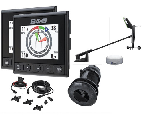 B&G Triton2 Speed/Depth/Wind Dual Display Wireless Package with DST10 and WS320 000-14957-002