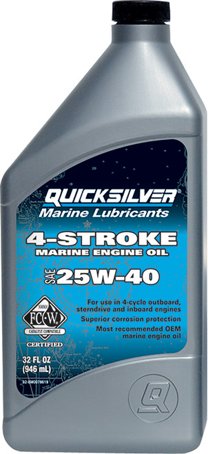 Quicksilver 25W40 Marine Oil Quart (8M0078619)