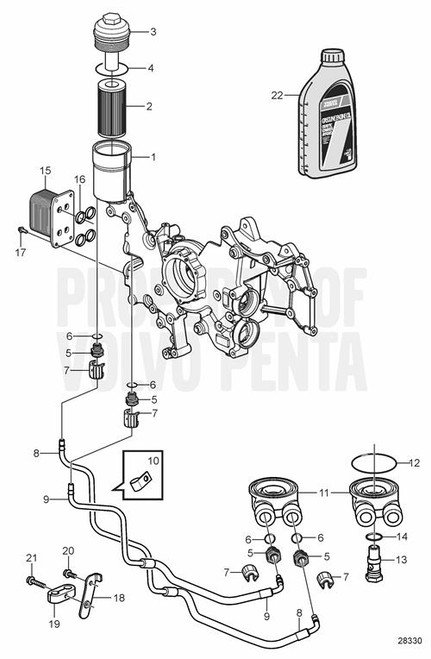 Volvo Penta Oil Cooler (V2) - Volvo Penta (22029457)