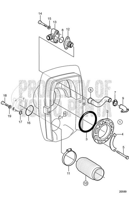 Volvo Penta B2 Front Aluminium Three Blade Left Hand Rotation Duoprop Gas (854823)