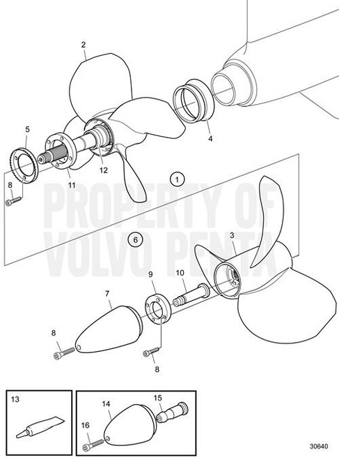 Volvo Penta T5 Rear Nibral Four Blade Aluminum Duoprop (3861103)