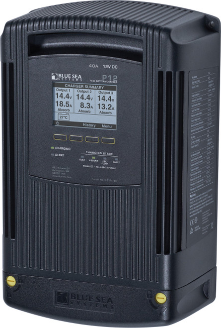 Blue Sea P12 Battery Charger 12v Output 120/230V Input 40Amp 3 Bank 7532-BSS