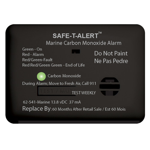 Safe-T-Alert 62 Series Carbon Monoxide Alarm - 12V - 62-541-Marine - Surface Mount - Black 62-541-MARINE-BL