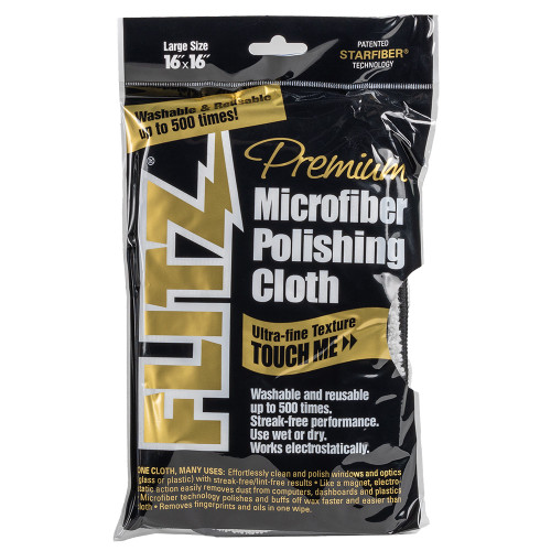 Flitz Microfiber Polishing Cloth - 16" x 16" - Single Bag MC200