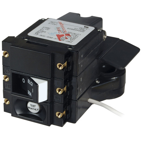 Blue Sea A-Series ELCI Main Circuit Breaker - Double Pole 120V AC 30A - Flat Rocker 3102100