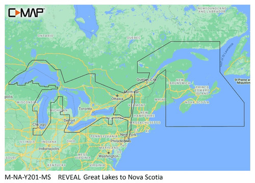 C-MAP Reveal Coastal Great Lakes to Nova Scotia M-NA-Y201-MS