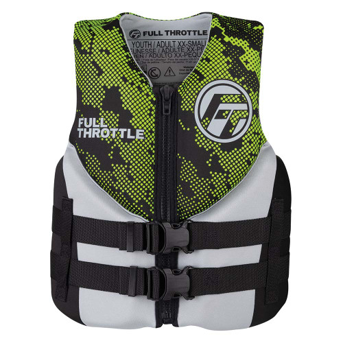 Full Throttle Junior Hinged Neoprene Life Jacket - Green 142400-400-009-22