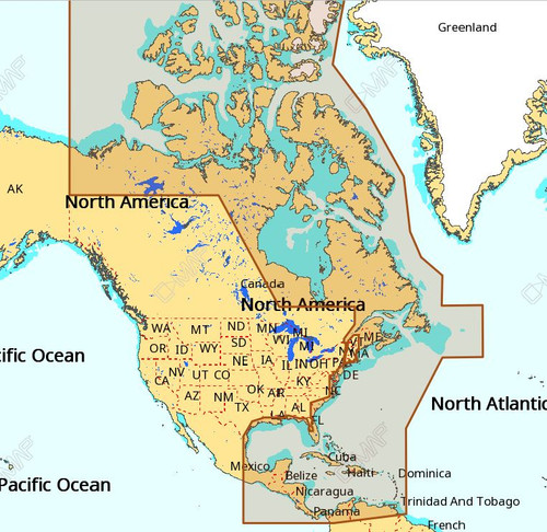 C-MAP NA-M033 Max MegaWide microSD Atlantic Coast, Gulf o Mexico and Caribbean M-NA-M033-MS