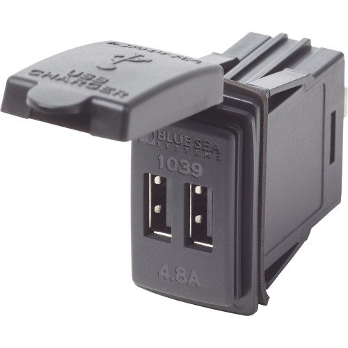 Blue Sea Dual USB Charger - 24V Contura Mount 1039