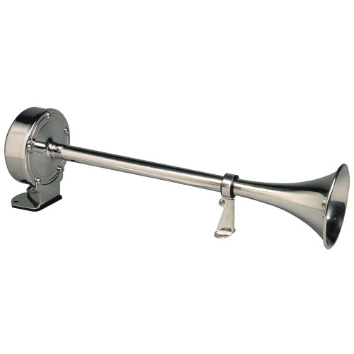 Schmitt Marine Deluxe All-Stainless Single Trumpet Horn - 12V 10027