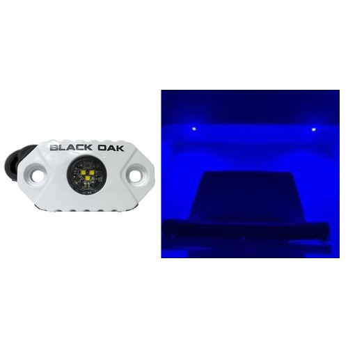 Black Oak Rock Accent Light - Blue LEDs - White Housing MAL-B