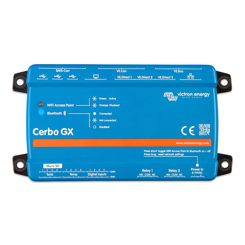 Victron Cerbo GX Communications Center w/ BMS-CAN Port, Tank Level Inputs, Digital Inputs, and Temperature Sense BPP900450100