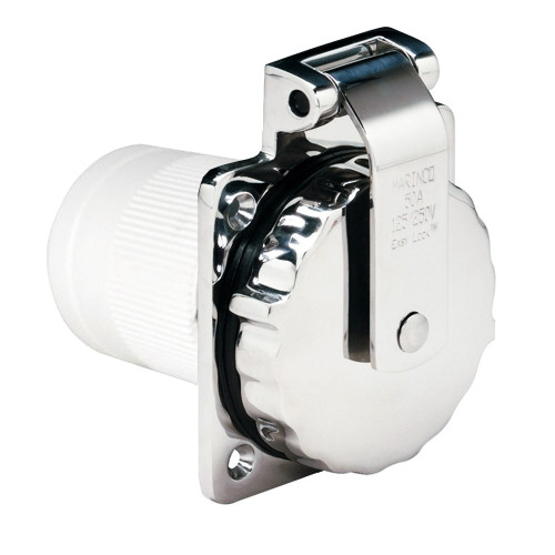 Marinco 6373EL-B 50Amp 125/250V Stainless Steel Inlet 6373EL-B