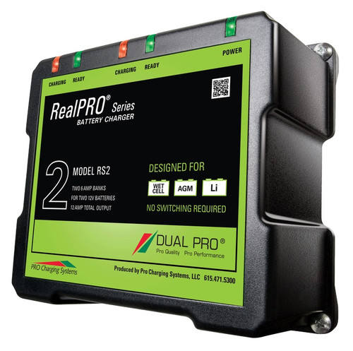 Dual Pro RS2 Battery Charger 2 Bank 12 Amps RS2