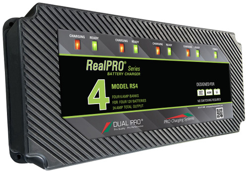 Dual Pro RS4 Battery Charger 4 Bank 24 Amps RS4