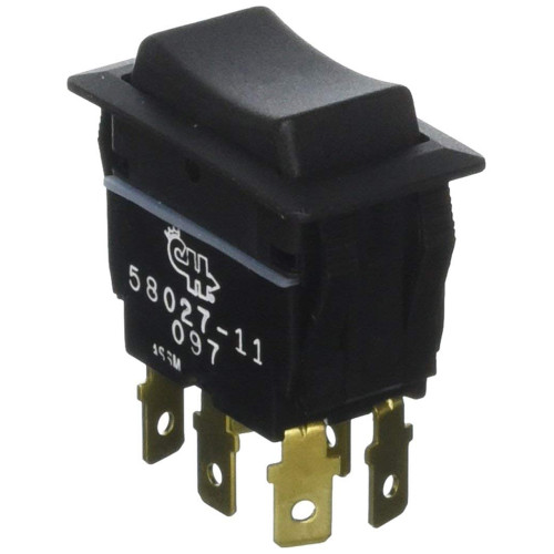 Cole Hersee Sealed Rocker Switch Non-Illuminated DPDT (On)-Off-(On) 6 Blade 58027-11-BP