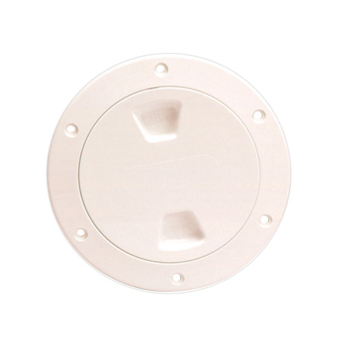Beckson 4" Smooth Center Screw-Out Deck Plate - Beige DP40-N