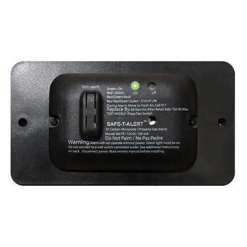 Safe-T-Alert 85 Series Carbon Monoxide Propane Gas Alarm - 12V - Black 85-741-BL