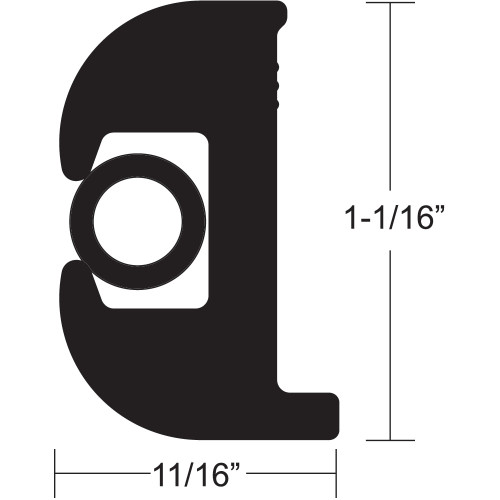 TACO Flex Vinyl Rub Rail Kit - Black w/Black Insert - 50' - 1-1/16" V11-0809BBK50-2