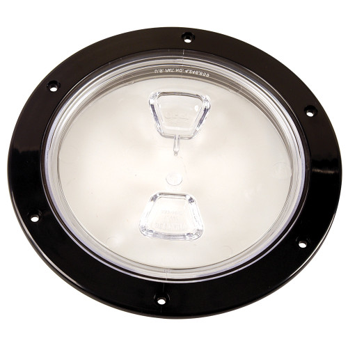 Beckson  6" Clear Center Screw-Out Deck Plate - Black DP60-B-C