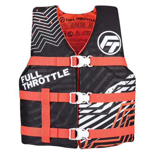 Full Throttle Youth Nylon Life Jacket - Pink/Black 112200-105-002-22
