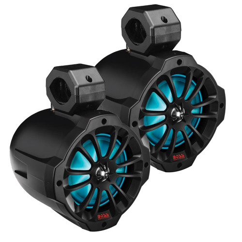 Boss Audio 6.5" B62RGB Amplified RGB Waketower Speakers - Matte Black - 750W B62RGB