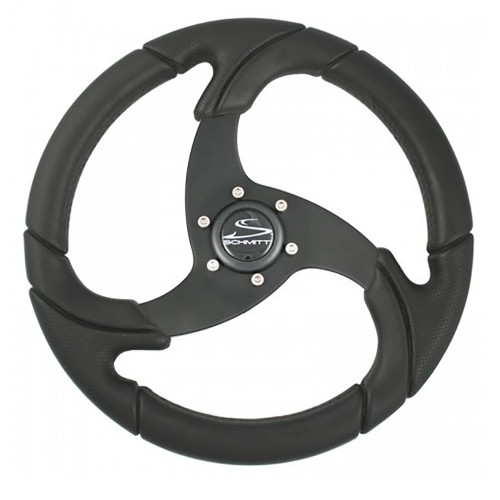 Schmitt Marine Folletto 14.2" Wheel - Black Polished Polyurethane - 3/4" Tapered Shaft w/Black Center Cap PU026104-R