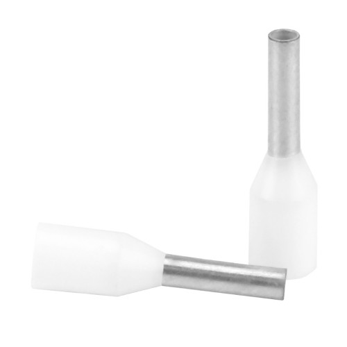 Pacer White 18-20 AWG Wire Ferrule - 6mm Length - 25 Pack TFRL20-6MM-25