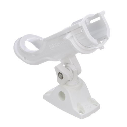 Attwood Heavy-Duty Adjustable Rod Holder w/Combo Mount - White 5009W4