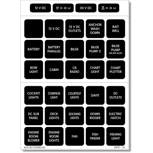 Blue Sea 4216 Square Format Label Set - 60 4216