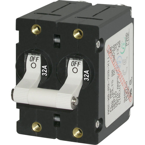 Blue Sea 7295 A-Series Double Pole Toggle - 32A - White 7295