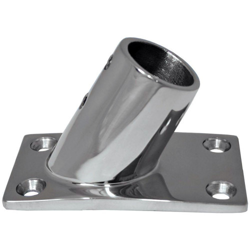 Whitecap &#8542;" O.D. 60&#176; Rectangle Base SS Rail Fitting 6042C