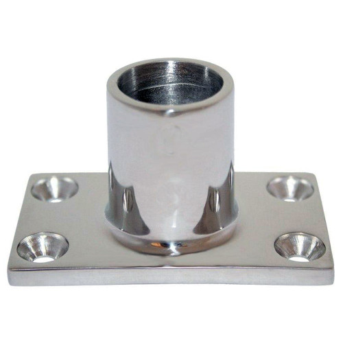 Whitecap &#8542;" O.D. 90&#176; Rectangle Base SS Rail Fitting 6041C
