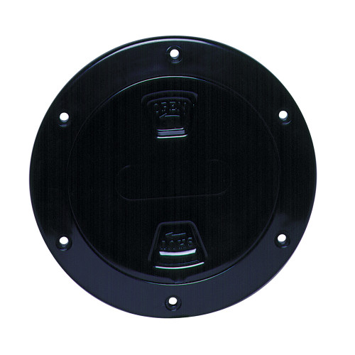 Beckson 4" Smooth Center Screw-Out Deck Plate - Black DP40-B