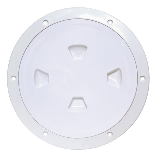 Beckson 8" Smooth Center Screw-Out Deck Plate - White DP80-W