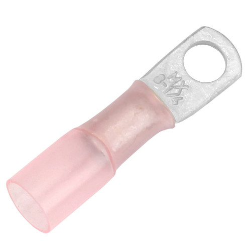 Pacer 8 AWG Heat Shrink Ring Terminal - 1/4" Stud Size - 25 Pack TE8-14R-25