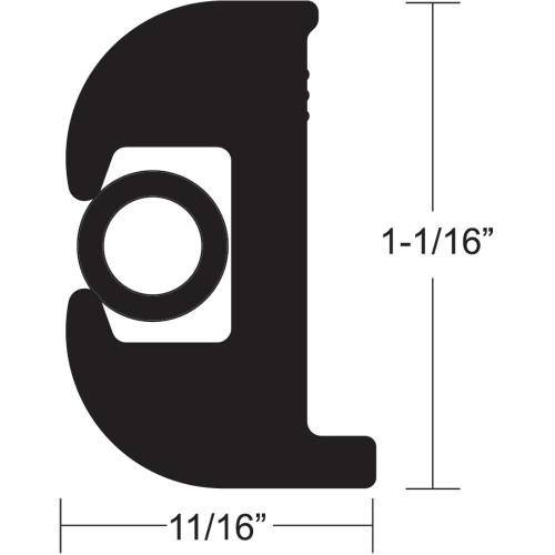 TACO Flex Vinyl Rub Rail Kit - Black w/Black Insert - 70' - 1-1/16" x 11/16" V11-0809BBK70-2