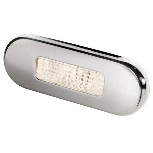 Hella Marine Surface Mount Oblong LED Courtesy Lamp - Warm White LED - Stainless Steel Bezel 980869401