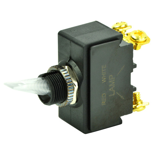 BEP SPST Lighted Toggle Switch - Red LED - 12V - #6-32 Terminal - ON/OFF 1001908