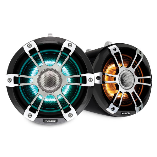 Fusion SG-FLT772SPC 7.7" Tower Speaker Chrome With CRGBW Lighting 010-02439-00