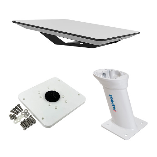 KVH Starlink Flat Panel Kit w/10" Seaview Pedestal Mount &amp; ADASTLKA Starlink Top Plate 72-1048-SV10
