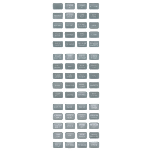 Blue Sea 8217 Grey Small Format Label Kit - 60 Labels 8217