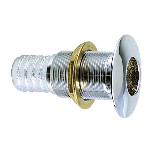 Perko 1-1/8" Thru-Hull Fitting f/ Hose Chrome Plated Bronze Made in the USA 035006ADPC