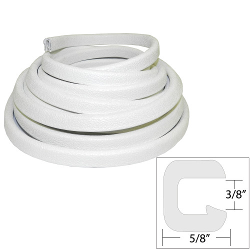 TACO Flexible Vinyl Trim - &#8540;" Opening x &#8541;"W x 25'L - White V30-1312W25-1
