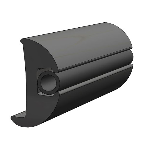 TACO Flexible Vinyl Black Rub Rail 1-1/16" x 1-7/8" 50&#39;L V11-2423BKA50-1