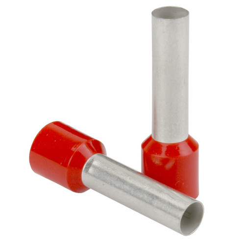 Pacer Red 16 AWG Wire Ferrule - 8mm Length - 25 Pack TFRL16-8MM-25